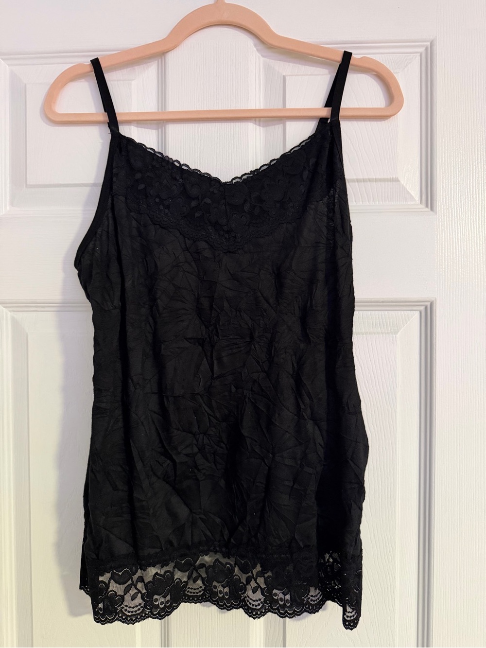 dressbarn Black Lace-Trim Slip Cami